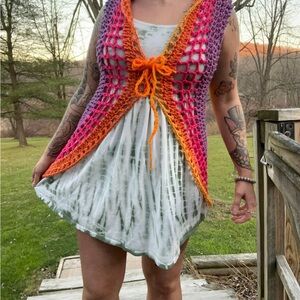 Colorful Crochet Swim Cover-Up